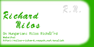 richard milos business card